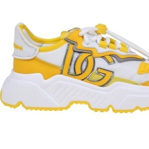 Dolce & Gabbana Yellow and White Chunky Sneakers
